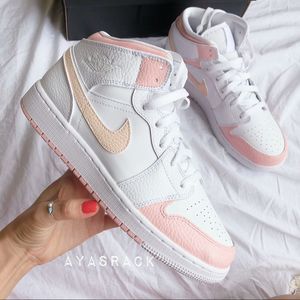 Nike air jordan baby pink and tint of peach cream